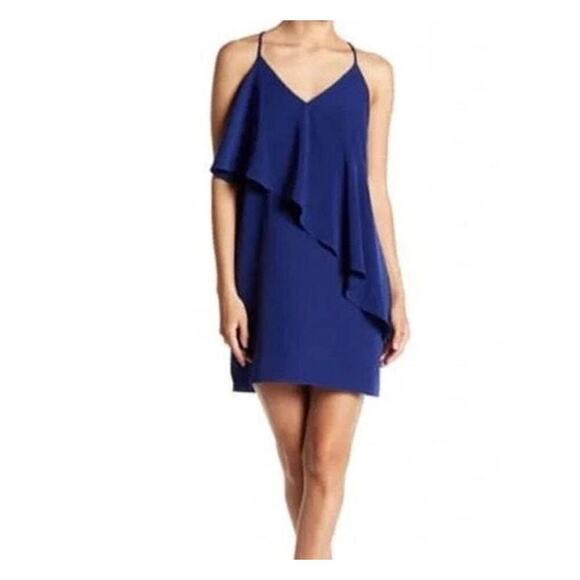 Amanda Uprichard Dresses & Skirts - Amanda Uprichard Royal Blue Racerback Ruffle Dress Size S
